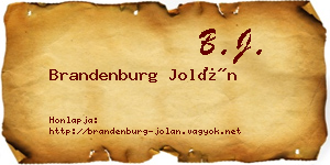 Brandenburg Jolán névjegykártya